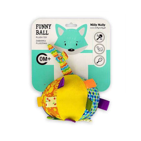 Jucarie din plus pentru agatat, Minge senzoriala cu clopotel, Funny Ball - 2- Roveli