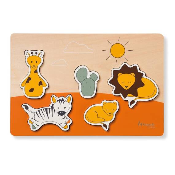 Puzzle din lemn certificat FSC, Hauck, Safari - - Roveli