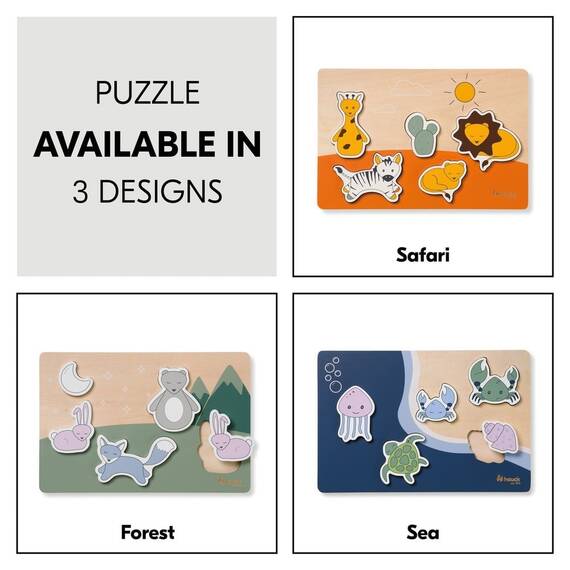 Puzzle din lemn certificat FSC, Hauck, Forest - 2- Roveli