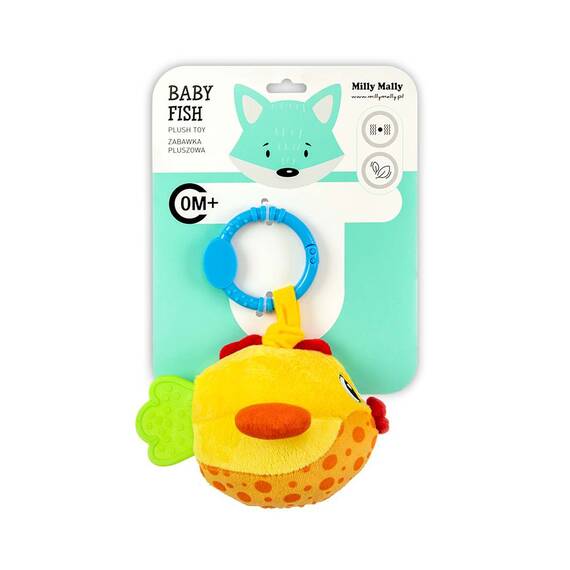 Jucarie din plus pentru agatat, fosnaie si vibreaza, Baby Fish Yellow - 2- Roveli
