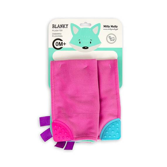 Jucarie din plus, fosnaitoare si functie dentitie, Blanky Pink - 2- Roveli