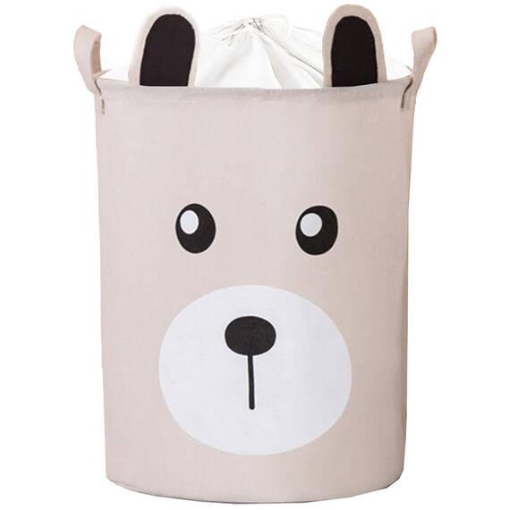 Cos Pliabil Pentru Jucarii, Rufe, Bumbac Canvas, Impermeabil, SIPO, 35x42 cm, Bumbac, 43l, Urs - - Roveli