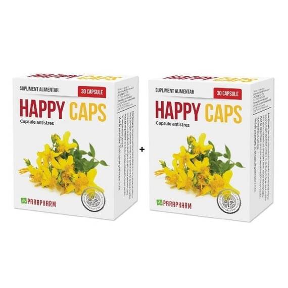 Happy Caps Pachet 2 cutii cu 30 capsule Parapharm - - Roveli