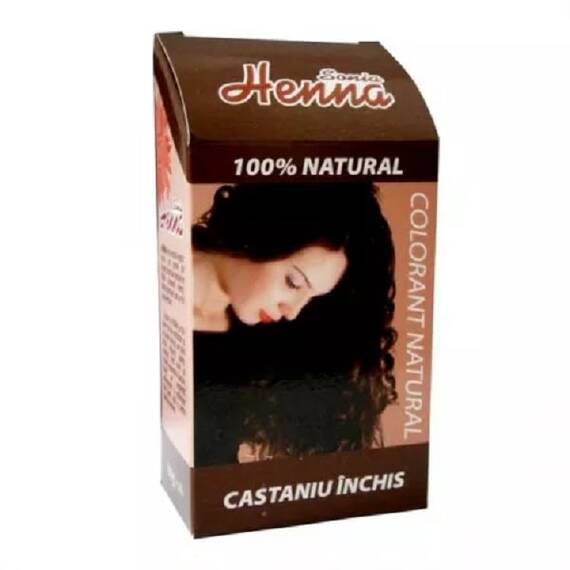 Vopsea de Par Henna Natural Castaniu Inchis 100 g Henna Sonia - - Roveli