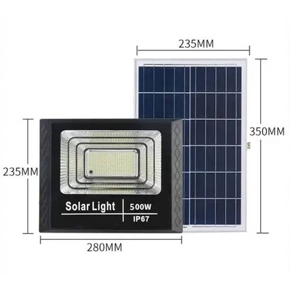 Proiector LED 500W, panou solar, telecomanda - 3- Roveli