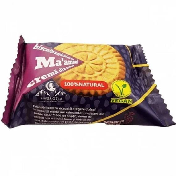 Biscuiti Vegani Umpluti cu Crema de Curmale Ma Amoul Fara Zahar Adaugat 60 g Hiper Ambrozia - - Roveli