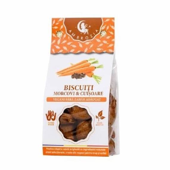 Biscuiti Vegani cu Morcovi si Cuisoare Fara Zahar Adaugat 130 g Hiper Ambrozia - - Roveli