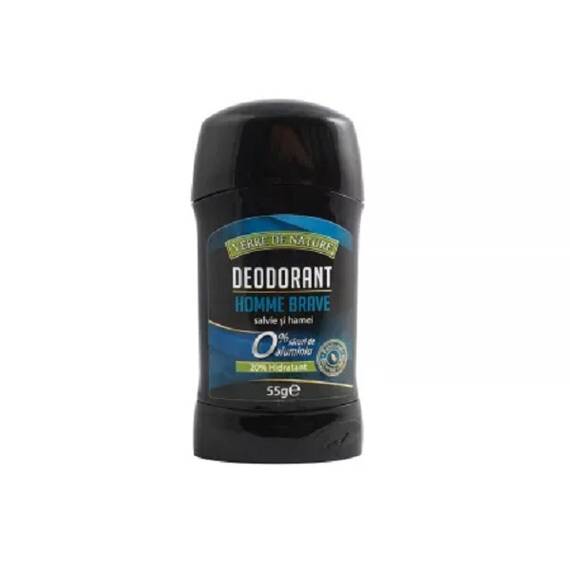 Deodorant Stick Homme Brave cu Salvie si Hamei 55 g Verre de Nature - - Roveli