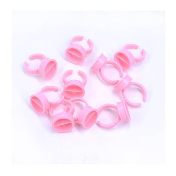 Inel din plastic roz 17 mm cu separator pentru adeziv set 10 bucati - - Roveli