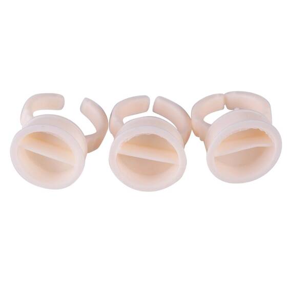 Inel din silicon roz-somon 18mm cu separator pentru adeziv , set 10 bucati - - Roveli