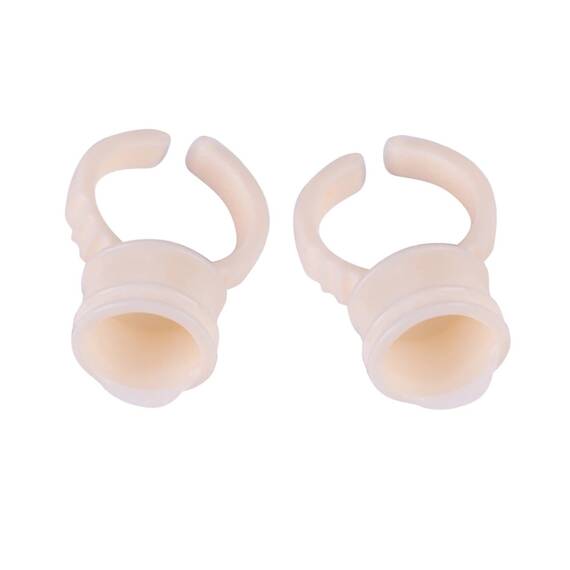 Inel din silicon roz-somon 14 mm pentru adeziv, set 10 bucati - - Roveli