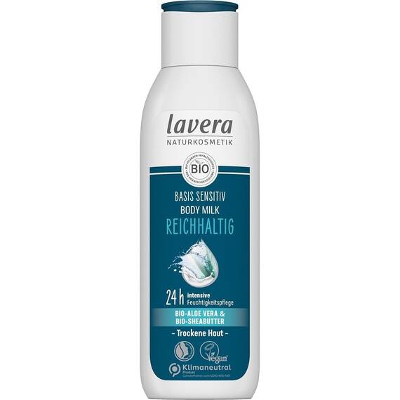 Lapte de corp sensitiv aloe vera bio si unt de shea bio 250ml Lavera - - Roveli