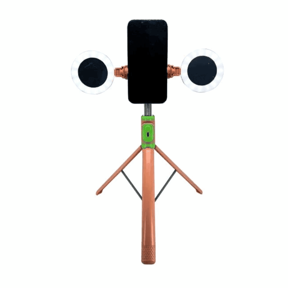 Selfie stick ZP011, trepied, 2 inele luminoase, Bluetooth - 4- Roveli