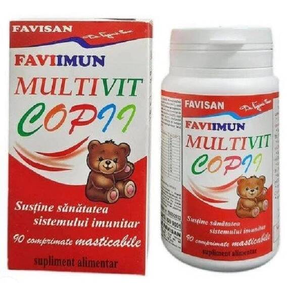 Faviimun Multivit Copii 90 comprimate masticabile Favisan - - Roveli