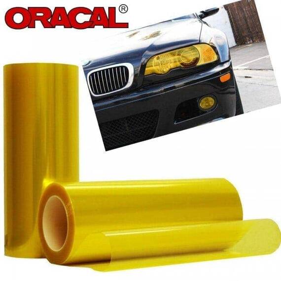 Folie protectie faruri / stopuri ORACAL (50 x 50 cm) - galben - - Roveli