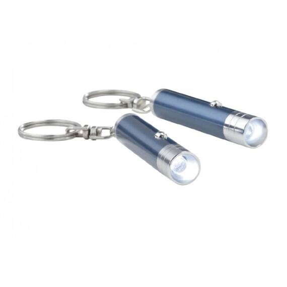 Set 2 buc. breloc metalic tip lanterna cu LED si baterii incluse - - Roveli