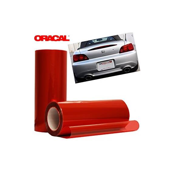 Folie protectie faruri / stopuri ORACAL (100 x 50 cm) - rosu - - Roveli