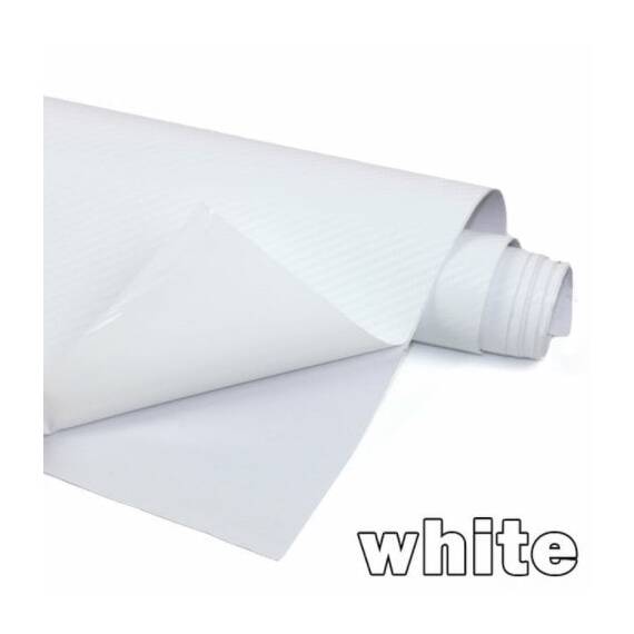 Folie colantare auto Carbon 3D - ALB (1m x 1,27m) - - Roveli