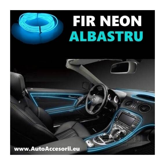Fir NEON culoare ALBASTRU TURCOAZ (lungime 1M) - - Roveli