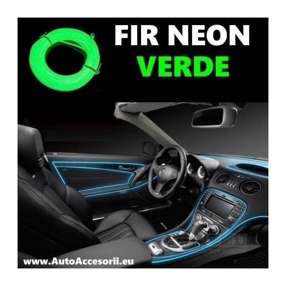 Fir NEON culoare VERDE FLUORESCENT (lungime 1M) - - Roveli