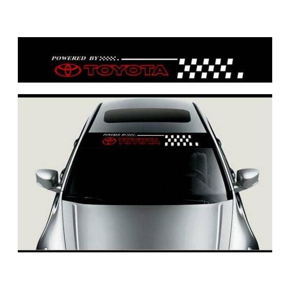 Sticker parasolar auto TOYOTA FLAG (126 x 16cm) - - Roveli