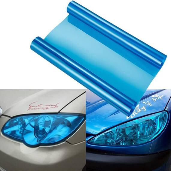 Folie protectie faruri / stopuri auto - Albastru (pret/m liniar) - - Roveli