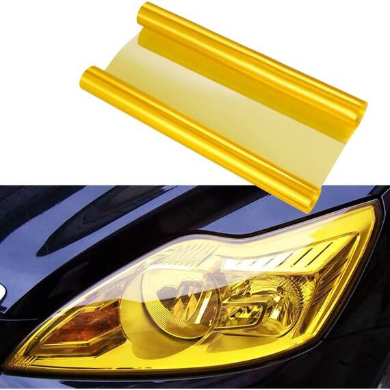 Folie protectie faruri / stopuri auto - Galben (pret/m liniar) - - Roveli