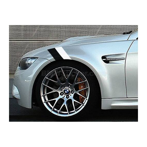 Sticker ornament auto BMW FLAG - BLACK/WHITE (20cm x 12cm) - - Roveli