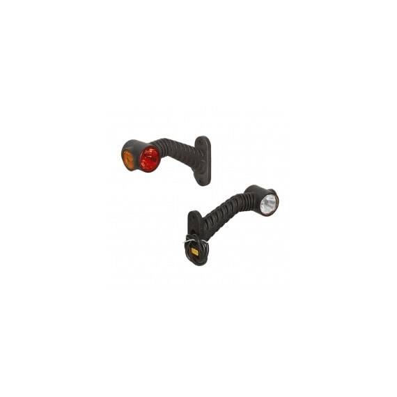 Lampa gabarit auto 12V/ 24V cu LED, cu brat de 175mm, unghi 45 grade, Stanga, Rosu- Alb- Galben - - Roveli