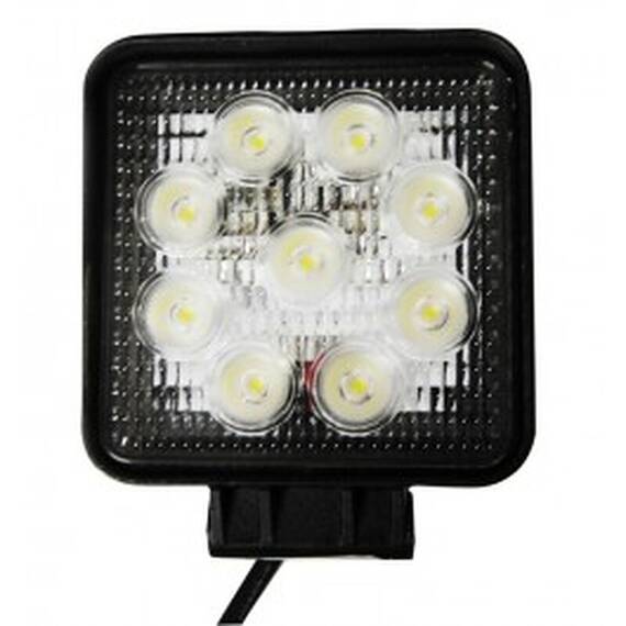 Proiector auto 12V cu 9 leduri 27W , 106x106x60mm , carcasa metalica , 1 buc. - - Roveli