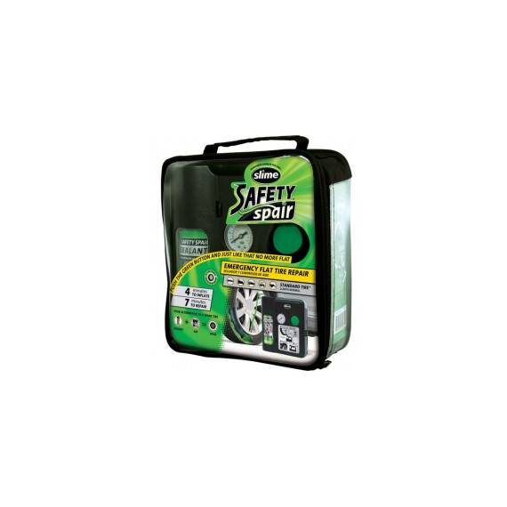 Kit reparatie pana Slime Safety Repair 473ml + Compresor aer 12V pentru anvelope fara camera lichid reparatie pana automat - - Roveli