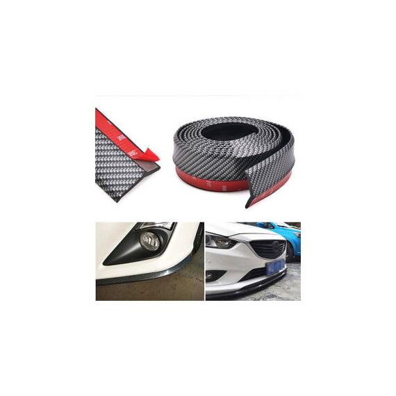 Protectie spoiler, prelungire bara fata/spate din cauciuc, culoare CARBON - - Roveli