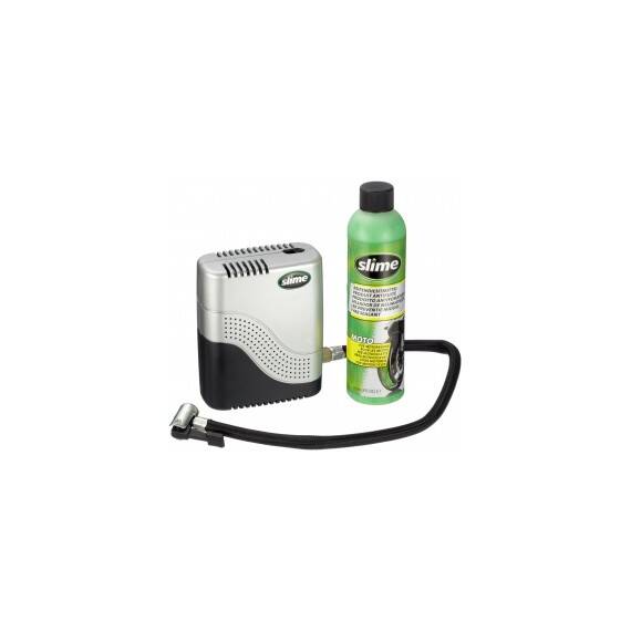 Kit reparatie pana Slime Moto Repair 237ml + Compresor aer 12V pentru anvelope fara camera lichid reparatie pana - - Roveli