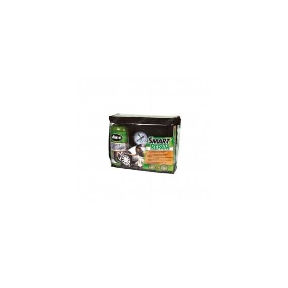 Kit Anti-Pana Slime Smart Repair 473ml + Compresor aer 12V pentru anvelope fara camera lichid reparatie pana instant - - Roveli
