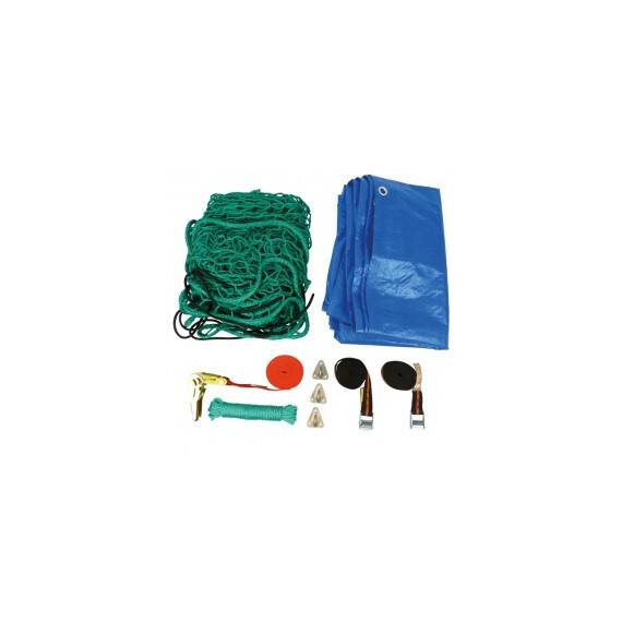 Kit fixare marfa remorca Carpoint 7piese : plasa 1.5x2.5m , prelata , suruburi , carlige , funie , clichet si doua chingi - - Roveli