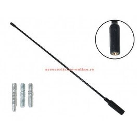 Tija antena auto Automax 41 cm cu 4 adaptori - - Roveli