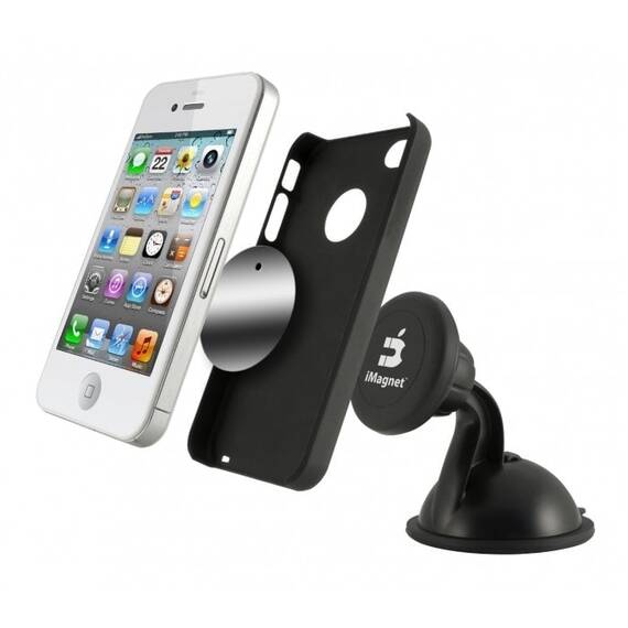 Suport auto pentru telefon cu ventuza, cu fixare magnetica - - Roveli