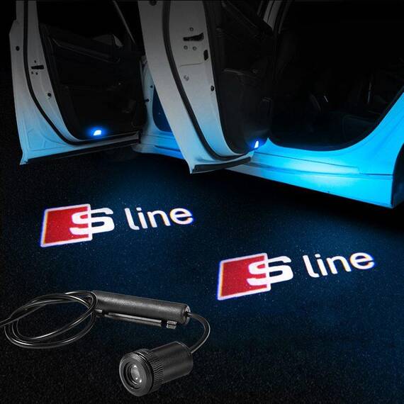 Proiectoare in portiera cu logo AUDI S-Line - NOU! 5 Watt (set 2 buc) - - Roveli