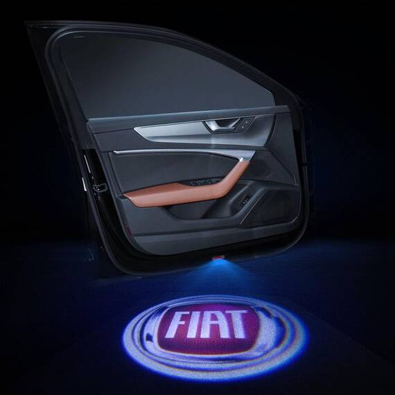 Proiectoare in portiera cu logo FIAT - NOU! 5 Watt (set 2 buc) - - Roveli