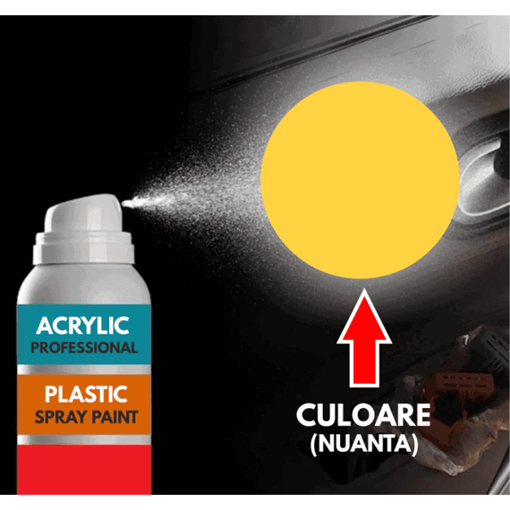 Spray Profesional RAL1018 pentru vopsire elemente din plastic sau metal - - Roveli
