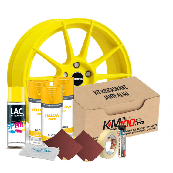 Kit reparatie jante, culoare GALBEN (V3) - Cod RAL: 1003 - - Roveli