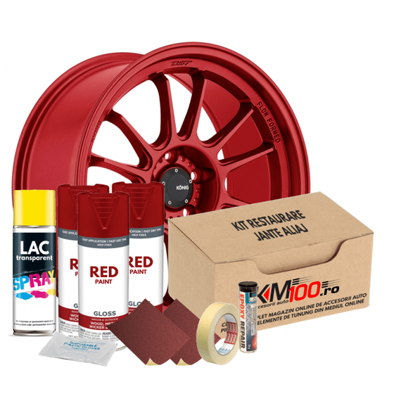 Kit reparatie jante, culoare VISINIU (V3) - Cod RAL: 3004 - - Roveli