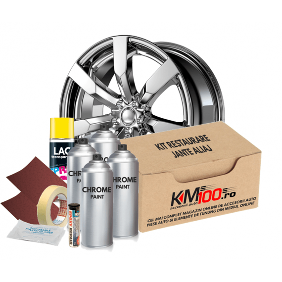 Kit reparatie jante, culoare CROM (V4) - Aspect Cromat - - Roveli