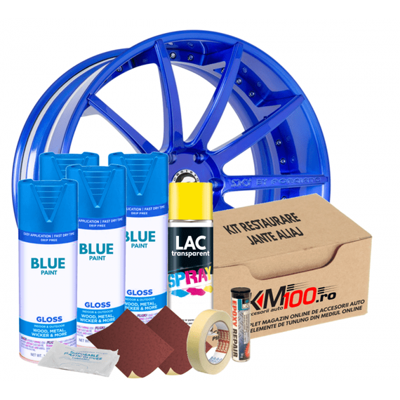 Kit reparatie jante, culoare SKY BLUE (V4) - Cod RAL: 5015 - - Roveli