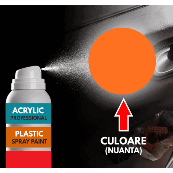 Spray Profesional RAL2004 pentru vopsire elemente din plastic sau metal - - Roveli