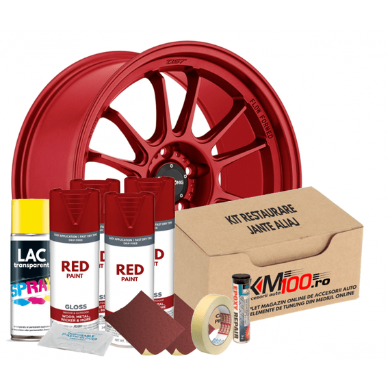 Kit reparatie jante, culoare VISINIU (V4) - Cod RAL: 3004 - - Roveli