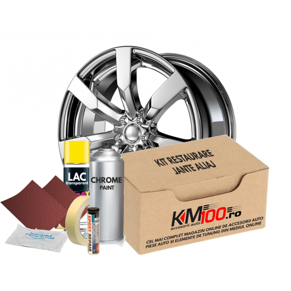 Kit reparatie jante, culoare CROM (V1) - Aspect Cromat - - Roveli