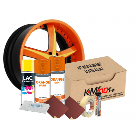 Kit reparatie jante, culoare ORANGE (V2) - Cod RAL: 2004 - - Roveli