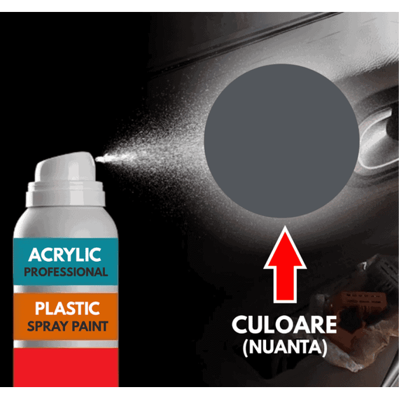 Spray Profesional RAL7024 pentru vopsire elemente din plastic sau metal - - Roveli