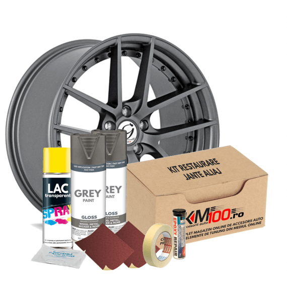 Kit reparatie jante, culoare GRI (V2) - Cod RAL: 7024 - - Roveli